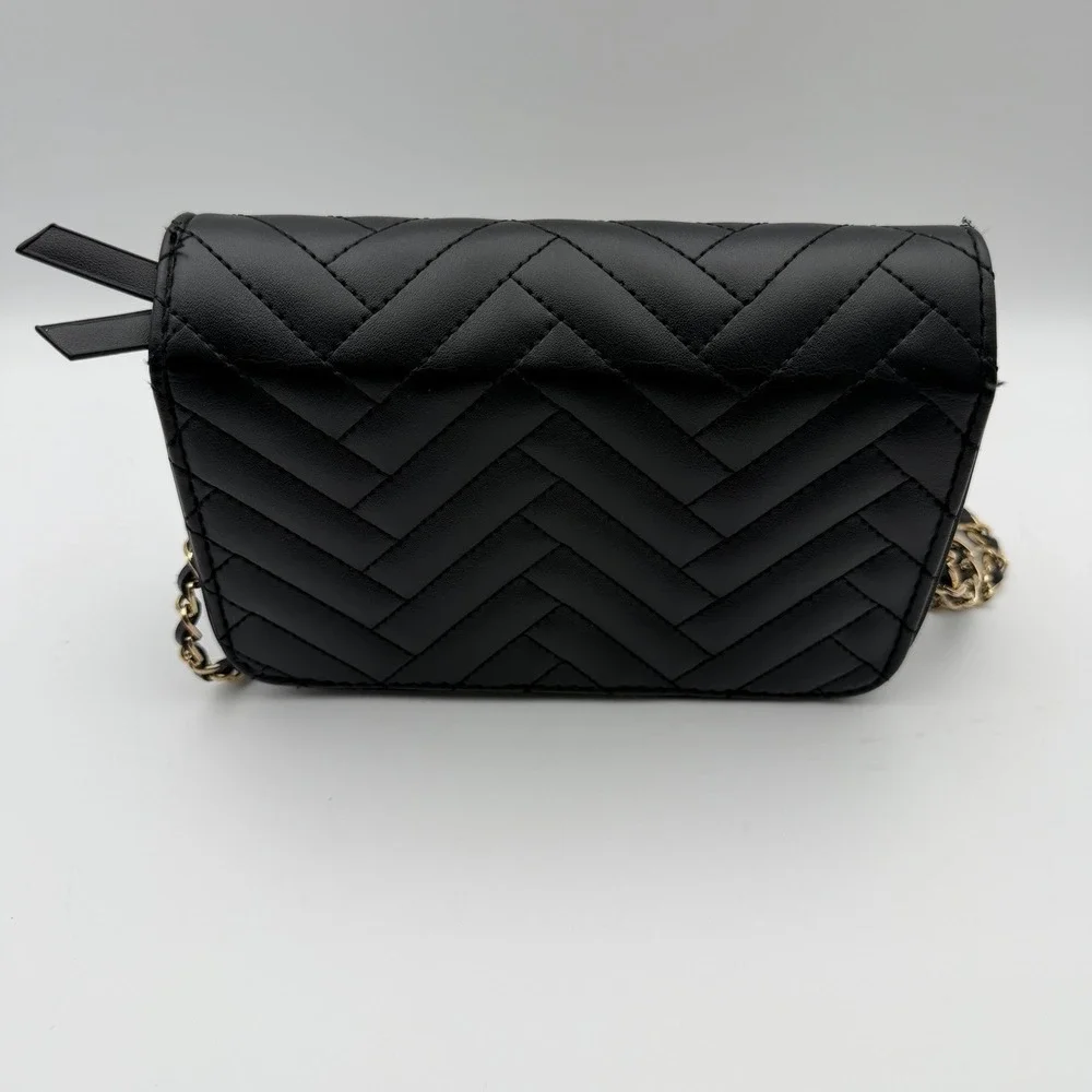 Set 2‎ Bebe Crossbody Black  Purse With Wallet Chain  Strap Logo Mob Wife Gold